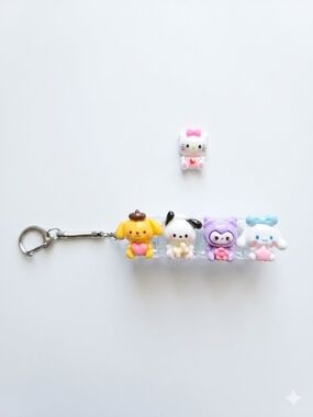 Sanrio Character Clicker Keychain Charm W/ Light Up